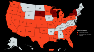 Skipton Public Adjuster License Map - Arizona - Texas - California