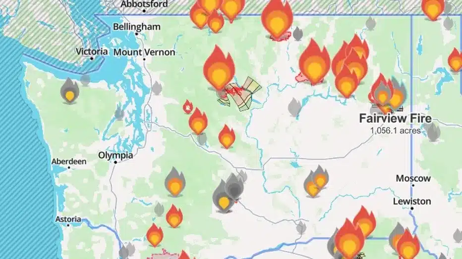 Washington State Wildfire Map August 2026